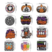 5 bucăți, mărgele și sortimente de mărgele, mărgele focale din silicon pentru Halloween, disponibile în diverse stiluri, cu fantome, dovleci și alte modele, potrivite pentru brățări, brelocuri, pixuri cu mărgele și mărgele realizate manual