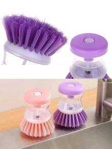 kit de 3 piezas de Cepillos automáticos para lavar platos, 3 piezas de dispensadores de jabón líquido, kit multicolor cepillos dispensadores de jabon, - Multicolor - Ver 3