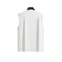 Men's Plain Tank Top New Arrival Comfortable Premium Cotton Gym Top Lightweight Durable - 白色 - 查看 2