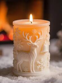 1个圣诞驯鹿圆柱蜡烛模具 - 柔韧、耐热、易于拆卸设计，适合艺术节装饰和礼品，是制作圣诞树和节日装饰品的理想之选，也可用于制作节日蜡烛 | 精致的圣诞树造型 | 柔韧硅胶材质，可用于家居装饰、圣诞装饰、房间装饰和圣诞礼物 - 白色 - 查看 4