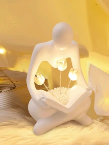 1pc Resin Statue Tulip Night Light Decoration, Modern Minimalist Living Room Home Decor Abstract Creative Personalized Ornament Birthday Gift