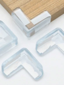 Protetor De Quina Silicone Mesa Segurança Para Crianças E Bebes Proteção Promoção - Transparente - Visão 5
