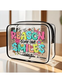 Portable Pill Pattern Cosmetic Bag - Ultra Thin Zipper Travel Pouch, Can Hold Cards And Coins - Multicolor - View 7