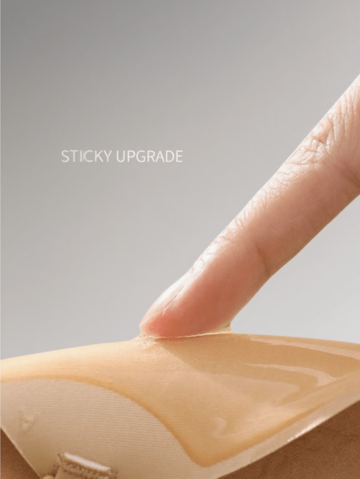 2/1 Pair Push Up Strapless Self Adhesive Low Cut BH Invisible Backless Seamless Dress Wedding Mango Shaped Bra, Underwear Chest Patches view 4