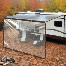 1pc Waterproof Cloth, Rainproof Tarp For RV Awning, Caravan Side Canopy, Windproof And Snowproof, Suitable For RV, Balcony, Yard, Outdoor Camping, Windbreak And Rainproof - Transparent - View 5