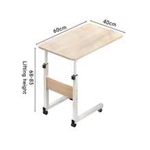 Height Adjustable Mobile Over Bed Table Hospital Overbed Aid Chair Laptop Tray Adjustable Table Student Computer Desk Portable Home Office Furniture For Small Spaces, Bedroom, Bedside - Movable With Storage - Maple Cherry Tree - View 6
