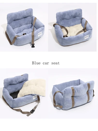 PETSIN 4-Season Pet Car Bed/Nest, Car Kennel Dog Bed, Dog Car Booster Seat, Cat Bed, With Safety Belt And Traction Rope, Portable Handlebar Pet Seat Cover Car Accessories Dog Car Seat Car Seat Covers Dog Car Seat Cover Pet Car Seat