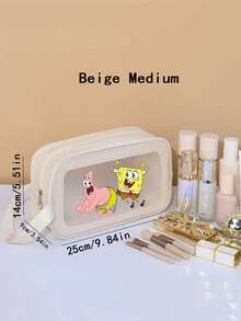 3pcs SpongeBob Pattern Waterproof Travel Toiletry Bag, Cartoon Patrick Star Portable Large Capacity Cosmetic Bag, Suitable For Storing Cosmetics And Travel Essentials - Can Be Used As Travel Organizer, Makeup Bag, Cosmetic Storage Bag, Holiday Organizer, Large Capacity Cosmetic Box, Ideal For Storing Lipstick, Makeup Brushes, Skincare, Phones, Coins And Small Items, Great For Home, Gifts, Vacation And Holidays (Halloween, Christmas) Make Up Bag - Multicolor - View 12
