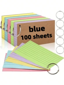 50pcs/Book Colorful Indexed Cards With Rings, 3x5 Inch Lined Memo Cards, Rule Learning Cards, Learning Supplies, School Supplies, College Supplies, Flashcards, Back To School Supplies - Multicolor - View 19