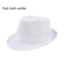 1pc SummerAutumn Breathable Linen Jazz Hat, British Style Casual Gentleman Fedora(Complimentary Hat Holder) - White - View 15