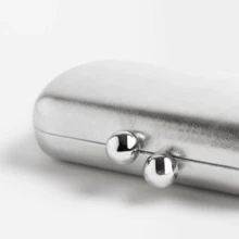 Women's Pleather Metallic Evening Bag Metal Party Clutch Metal Chain Shoulder Bag For Wedding Prom Party - 銀色 - 查看 5