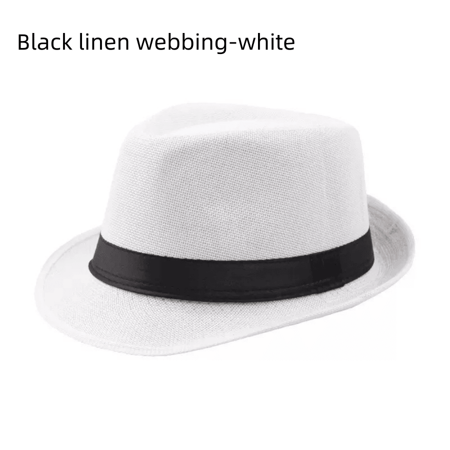1pc SummerAutumn Breathable Linen Jazz Hat, British Style Casual Gentleman Fedora