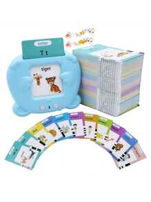 510 Words Alphabet Talking Flash Cards, Educational Learning Interactive Toys For Boys And Girls Birthday Gifts For Kids, Preschool Montessori Speech Toys - Blue - View 7