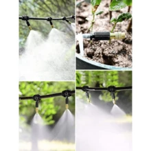 Kit De Irrigação Mangueira 5 Metros Para Jardim Aspersão Automático Com Gotejador Ajustável - Preto - Visão 5