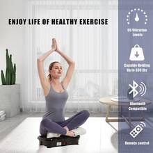 LIPETY Vibrator, Full Body Vibration Board Exercise Equipment With Resistance Bands, Women Men Weight ,Quiet Motor Speed Control, Wireless Speaker, With Remote Control, Without Battery For Weight Loss Shaping Toning Wellness Home Gyms Workout - UK Plug(220-240V) - View 8