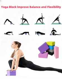 3pcs Set Includes 2pcs Yoga Blocks + Resistance Band, High Density EVA Yoga Mat, TPE Resistance Band. Suitable For Beginner Yoga, Stretching, Pilates
