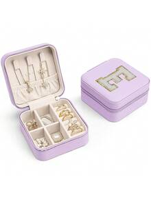 1pc Jewelry Storage Box, Multifunctional Jewelry Box (A-Z Letters), Detachable Jewelry Display Box, Desktop Organizer Rack, Stackable Storage Tray, Suitable For Jewelry, Rings, Earrings, Necklaces, Bracelets, Lipsticks Storage, Great Gift For Friends, Mom, Mother's Day, Valentine's Day,Room Decor - Purple - View 25
