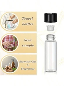 1/2/4/6 Stücke klare Glasfläschchen mit Schraubverschluss und Kunststoffstopfen auslaufsicher für Öl-Proben, Aromatherapie, Duftstoffe, leicht für Parfümreisen