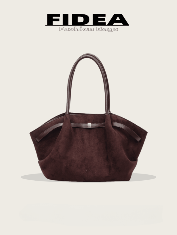 Bolsa feminina de grande capacidade, 1 peça, vintage, couro sintético, cor vinho, vermelho, bolsa de grande capacidade, decoração de cinto, material sintético, bolsa tote de um ombro, estilo retrô minimalista moderno, adequada para mulheres que fazem compras, deslocamento, uso diário, bolsas femininas elegantes