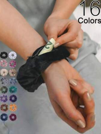 Elegant Black Velvet Hair Ring With Zipper Pocket - Multi-Functional Elastic Headband For Women, Perfect For Storing Keys, Money, Lipstick | Stylish Accessory, Stylish Headband|Zippered Storage|Velvet Texture Vacation Travel Accessories Summer Travel Essentials Travel