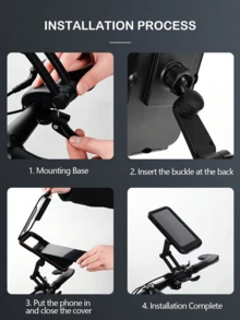 自行车摩托车手机支架，手机支架，吸盘式手机壳，自行车配件，车载手机支架，时尚设计，可伸缩，导航支架，旅行支架，360度旋转，可折叠便携手机支架，适用于所有手机，夹式手机支架，车载手机支架，直播必备，飞机旅行必备，旅行配件，度假，暑假，返校季 - 彩色 - 查看 6