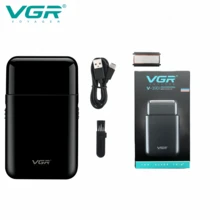 VGR 电动剃须刀，便携式旅行电动剃须刀，男士往复式剃须刀，V-390，黑色，带盒 - 黑色 - 查看 8