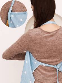 1 件 Oeko-Tex 认证孕妇哺乳上衣，海军蓝皱棉上印皇冠图案，透气柔软亲肤 - 彩色 - 查看 4