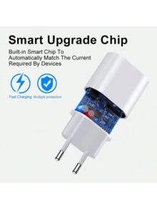 Bộ sạc nhanh PD 30W + Cáp sạc nhanh PD, tương thích với dòng 14 Pro Max/14 Pro/14 Plus/14/13 Pro/13/12/11/XS/XR/8/7/, phích cắm EU, bộ sạc hiệu quả, bộ sạc tường đa chức năng bảo vệ PD 30W tiêu chuẩn Châu Âu. - Phích cắm loại C của EU (220-240V) - Xem 7