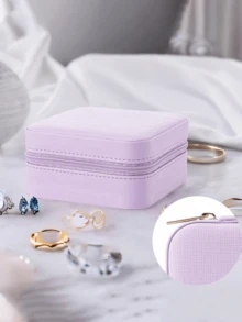 1pc Jewelry Storage Box, Multifunctional Jewelry Box (A-Z Letters), Detachable Jewelry Display Box, Desktop Organizer Rack, Stackable Storage Tray, Suitable For Jewelry, Rings, Earrings, Necklaces, Bracelets, Lipsticks Storage, Great Gift For Friends, Mom, Mother's Day, Valentine's Day,Room Decor - Purple - View 4
