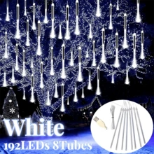 1 Set Of 8-Tube 192LED Meteor Shower Light String, USB Landscape Light, Outdoor Tree Decoration, Suitable For Garden, Street, Terrace, Tent, Wedding Party, Christmas, Thanksgiving And Halloween Decoration - USB - View 13