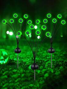 2pcs/4pcs Outdoor Solar Halloween-Themed Eyeball Lights, Green And Red 6-Eye Horror Eyeball Lights, Ghost Eye Lights, With Waterproof Box ABS Resin Sturdy Material + Stainless Steel Corrosion Resistance, Suitable For Garden Haunted House Decoration, Outdoor Courtyard Festival Home Decoration And Funny Lamp Posts, Lawn Garden Decoration And Wind Lamp Posts, Halloween Party Gift (300mah)