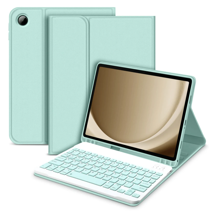 可拆卸无线蓝牙键盘（150mAh），带笔槽，键盘保护套兼容三星 Galaxy Tab Redm SE