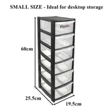 MINI SMALL Plastic Drawer Storage Tower Unit Office Home Desktop Stationery Make Up Organiser Tidy - 6 Drawer Mini Tower - View 9