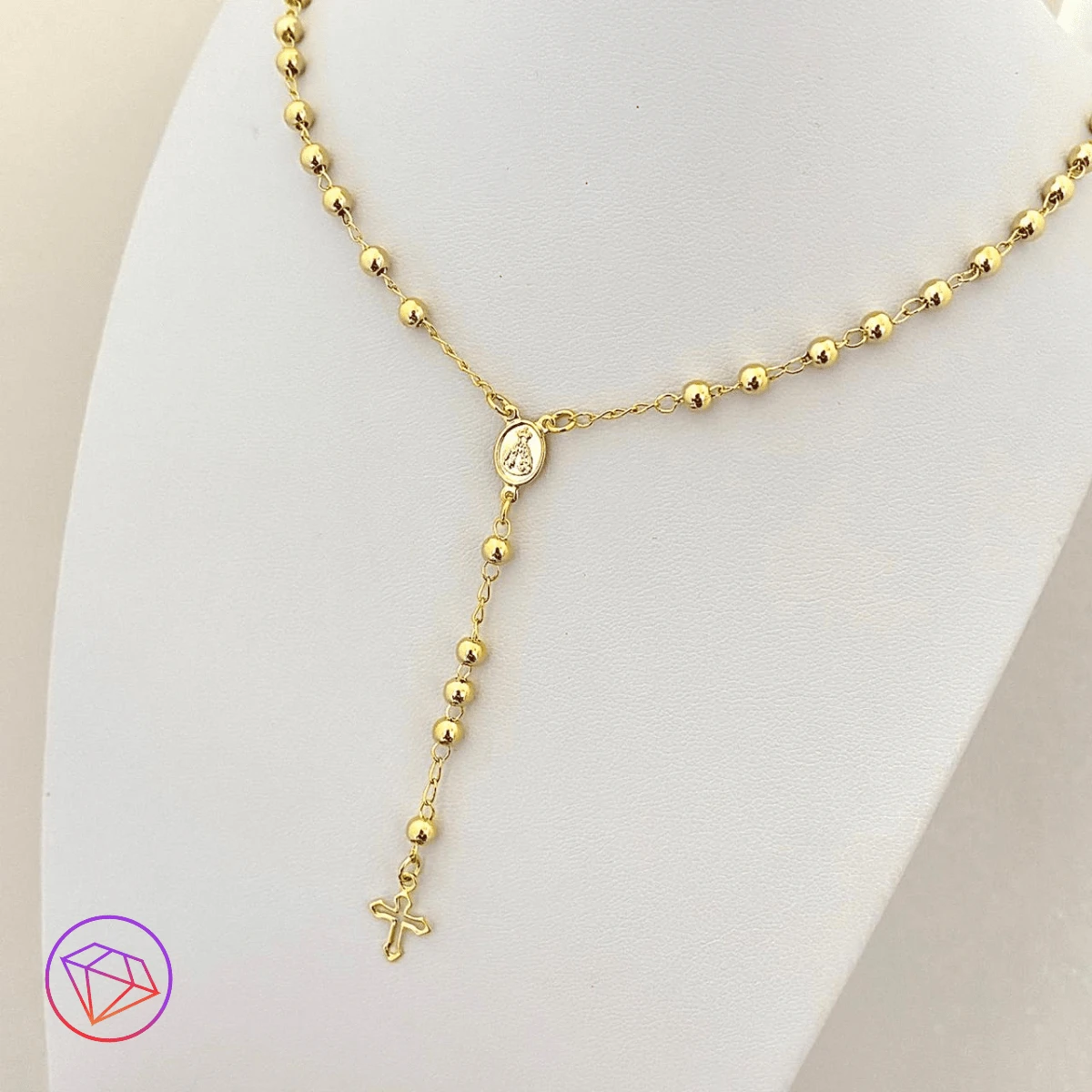 Rosary Of Our Lady Plated In 925 Silver Or 18K Gold Hypoallergenic With Extender - Dorado - Ver 1