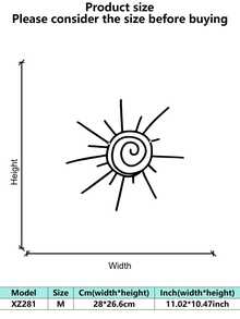 Arte de parede de metal com explosão de sol boêmio, 1 peça de decoração de parede com explosão de sol com orientação transversal, placa de praia para áreas internas e externas, arte à beira da piscina, frontões de parede de metal sem energia, sem penas, decoração para casa, decoração de quarto, presentes de decoração de parede, aniversário, formatura, decoração de cozinha