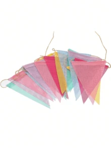 Banderín de triángulos de arpillera de colores con cuerda de yute - Decoraciones para bodas, decoración de fiestas, decoraciones de Halloween, decoración del hogar de otoño, decoración de habitaciones, decoración al aire libre, decoración de aulas, arte de pared, decoración del hogar bohemia, decoración vintage, cumpleaños, carnaval, decoración de dormitorios, decoración de salas de estar, decoración de paredes para el hogar, artículos de boda, regreso a la escuela, decoraciones de otoño para el hogar, decoración de la casa, decoración del hogar occidental