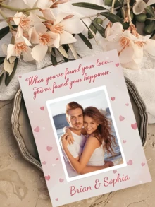 1pc Personalized Picture Card-6Styles,,Customized Photo &Text Greeting Card ,Romantic Love Card, Valentine's Day Card,Birthday Greeting Gift Card,Perfect For Valentine's Day, Anniversaries, Birthdays - Ideal Gift For Loved Ones - Multicolor - View 11