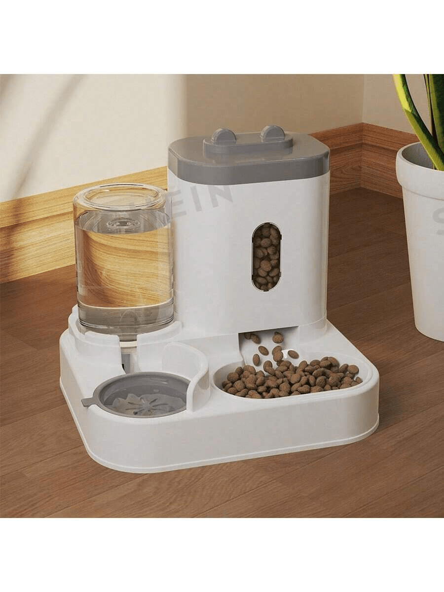 1件装新款多功能宠物狗猫自动喂水器喂食饮水一体式狗碗猫碗宠物碗宠物用品自动喂食器适合外出10天左右不缺粮不缺水