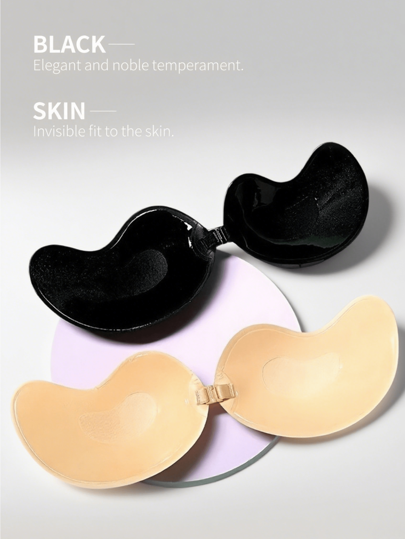 2/1 Pair Push Up Strapless Self Adhesive Low Cut BH Invisible Backless Seamless Dress Wedding Mango Shaped Bra, Underwear Chest Patches view 5