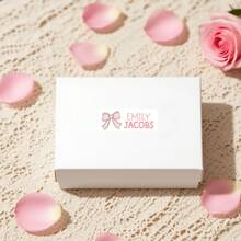 1pc/60pcs/120pcs/180pcs/240pcs Personalized Name Stickers For Kids, Custom Name Labels With Pink Or Blue Bow Polka Dot Design, Waterproof Stickers For School Supplies, Books, Notebooks, Lunch Boxes, Back To School Kids Name Tags - Multicolor - View 7