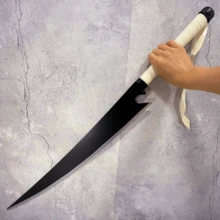 104cm 40inch Wooden Katana Figurine Model  Knife Bamboo Blade Black Sabre Medieval Sword Anime Cosplay Accessories Prop Original Samurai Sabre Real Size Japanese Katana Figure Model Gift - 黑色 - 查看 6