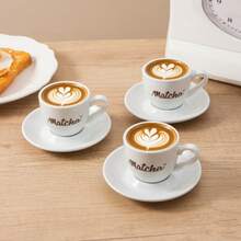 1 件 65 毫升/2.3 盎司瓷质浓缩咖啡杯带碟，可爱迷你陶瓷咖啡杯抹茶杯带碟，适合家庭和咖啡馆，陶瓷浓缩咖啡杯带碟，可盛装卡布奇诺、浓缩咖啡、拿铁、摩卡或茶 - 彩色 - 查看 11