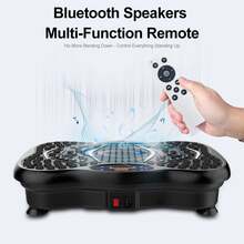 LIPETY Vibrator, Full Body Vibration Board Exercise Equipment With Resistance Bands, Women Men Weight ,Quiet Motor Speed Control, Wireless Speaker, With Remote Control, Without Battery For Weight Loss Shaping Toning Wellness Home Gyms Workout - UK Plug(220-240V) - View 5