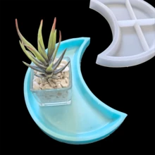 1 pieza Molde de silicona con forma de luna, molde para colada de resina epoxi, herramienta de manualidades DIY - Blanco - Ver 6