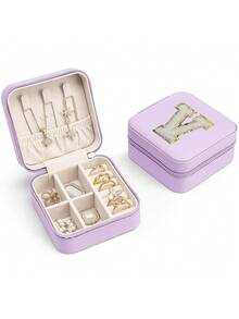 1pc Jewelry Storage Box, Multifunctional Jewelry Box (A-Z Letters), Detachable Jewelry Display Box, Desktop Organizer Rack, Stackable Storage Tray, Suitable For Jewelry, Rings, Earrings, Necklaces, Bracelets, Lipsticks Storage, Great Gift For Friends, Mom, Mother's Day, Valentine's Day,Room Decor - Purple - View 15