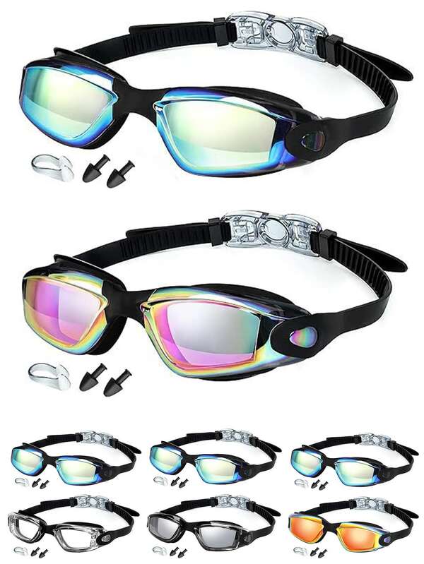 Swim Goggles - Swimming Goggles,Pack Of 2 Professional Anti Fog No Leaking UV Protection Wide View Swim Goggles For Women Men Adult Youth
