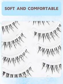 5 Pairs Korean Thin Eyelashes - Natural Wispy Flare False Eyelashes, 6-12mm Anime Fairy Style Reusable Lashes, 0.05mm Thickness, Fluffy Appearance, Suitable For Beginners, Great For Thanksgiving/Halloween/Christmas
