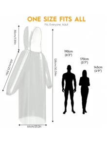 1 件男女款雨披 - 带抽绳的防水 PVC 雨衣、成人雨衣、透明连帽雨衣、便携式雨衣、露营/徒步旅行/应急、加厚女士男士雨衣、旅行、户外骑行、徒步旅行、便携式成人女士雨衣、返校用品 - 彩色 - 查看 8