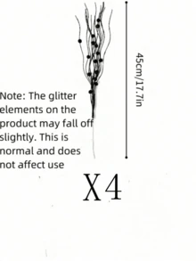 1 pieza/4 piezas/8 piezas Rama artificial con brillo y bayas, flor falsa linda para decoración del hogar, adecuada para festival, boda, fiesta, hogar, mesa de comedor, dormitorio, regalo de Navidad, accesorios de decoración de ratán, decoración de árbol y planta de Navidad, decoración navideña interior y exterior, decoración navideña para la habitación