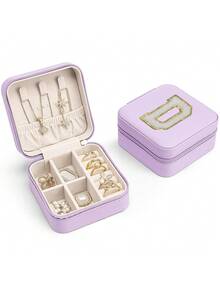 1pc Jewelry Storage Box, Multifunctional Jewelry Box (A-Z Letters), Detachable Jewelry Display Box, Desktop Organizer Rack, Stackable Storage Tray, Suitable For Jewelry, Rings, Earrings, Necklaces, Bracelets, Lipsticks Storage, Great Gift For Friends, Mom, Mother's Day, Valentine's Day,Room Decor - Purple - View 12